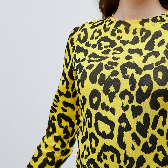 yellow leopard print skirt and sweater - Picture 2 of 9